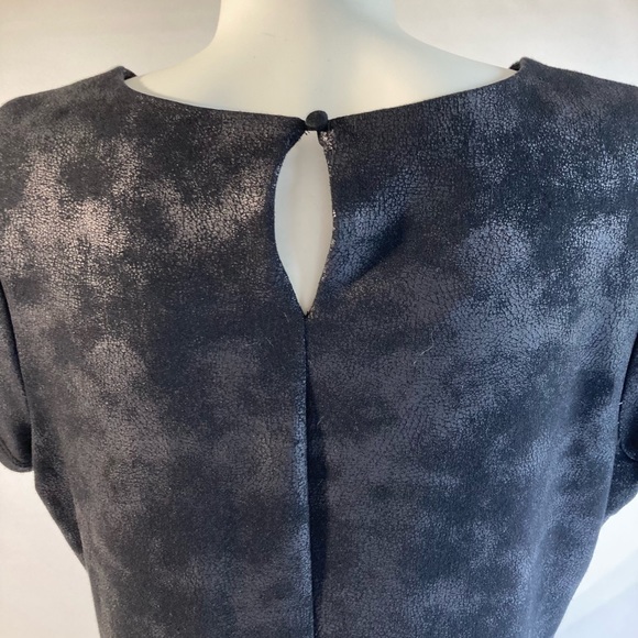 I.N.C International Concepts Black Cotton Rayon Short Sleeve Top size L - Picture 8 of 12